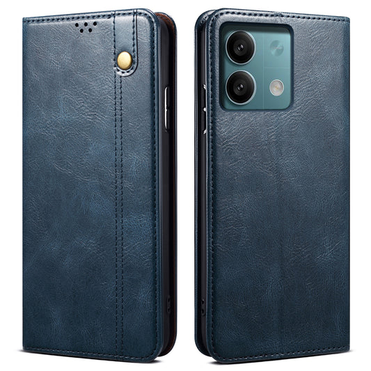 For Xiaomi Redmi Note 13 4G Wallet Phone Case Leather Flip Phone Cover - Blue