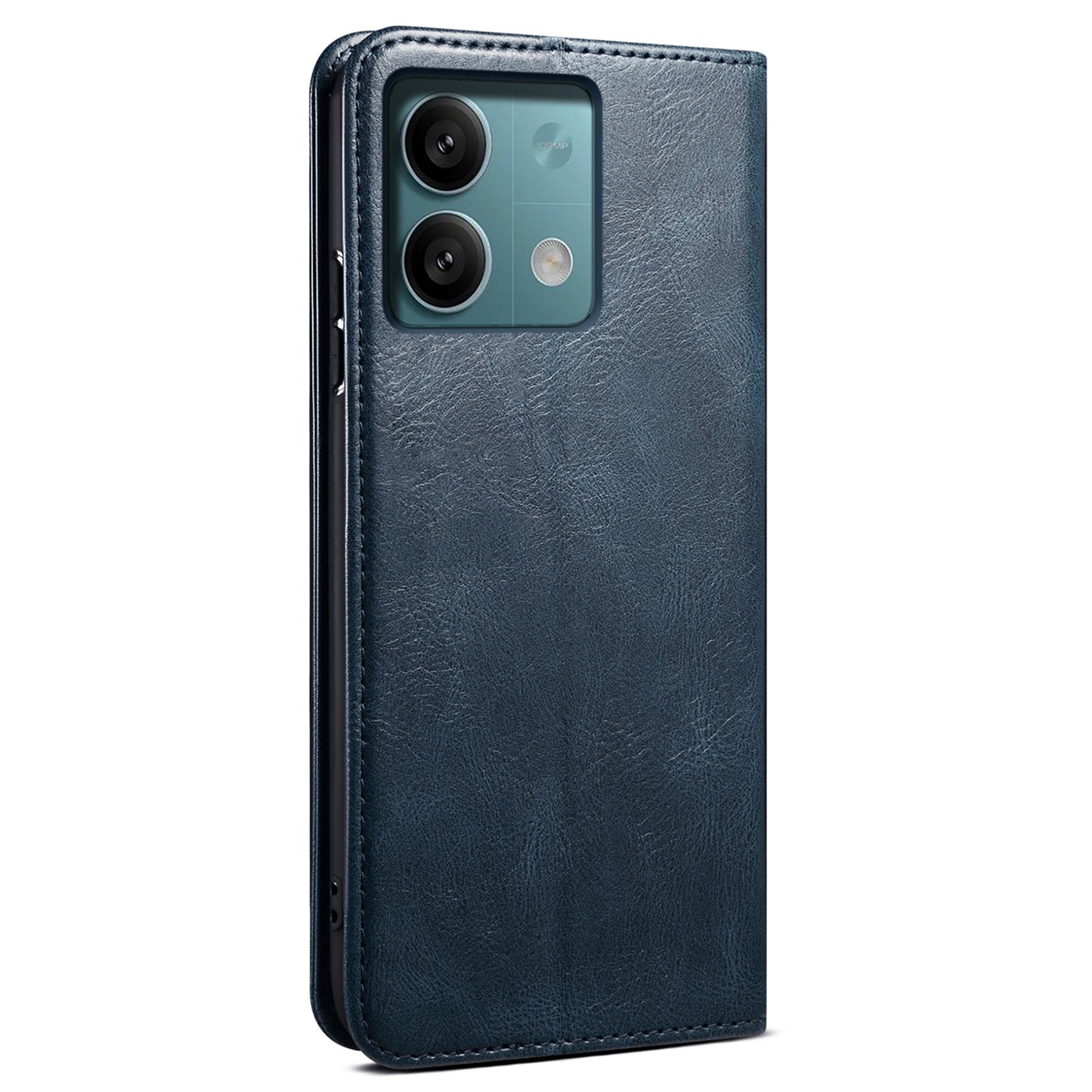 For Xiaomi Redmi Note 13 4G Wallet Phone Case Leather Flip Phone Cover - Blue