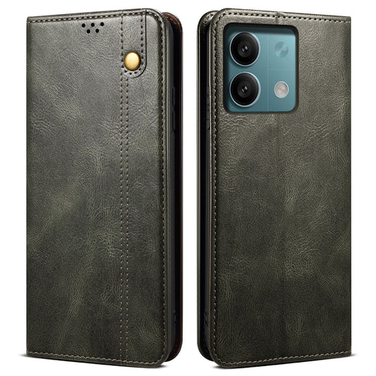 For Xiaomi Redmi Note 13 4G Wallet Phone Case Leather Flip Phone Cover - Green