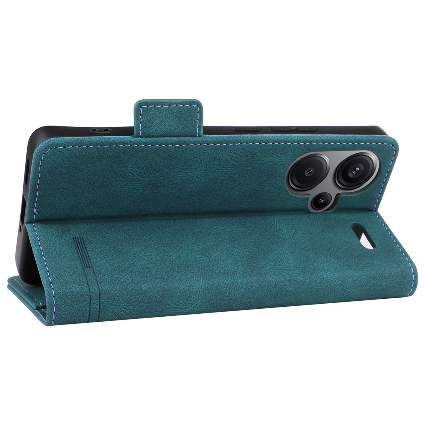 For Xiaomi Redmi Note 13 Pro+ 5G Case Flip Leather Wallet Cover Hardware Decor - Blue