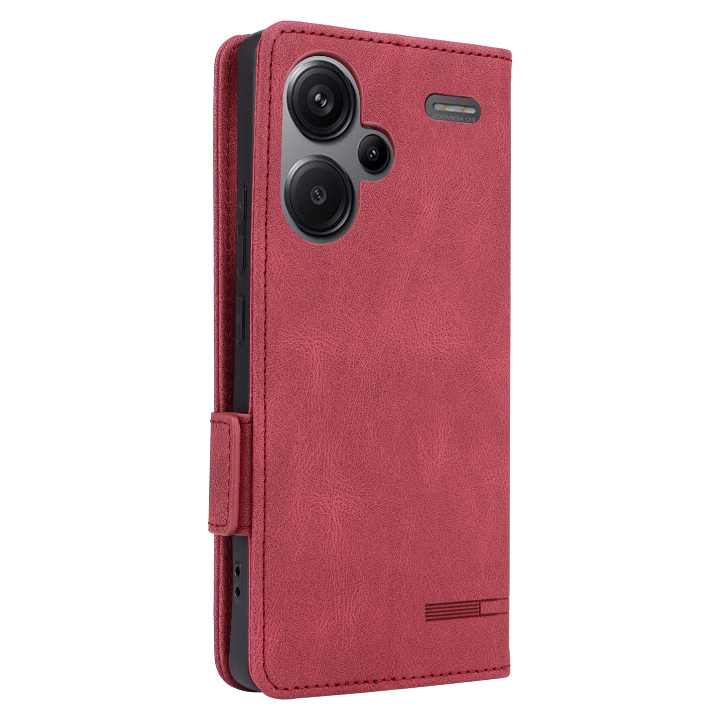 For Xiaomi Redmi Note 13 Pro+ 5G Case Flip Leather Wallet Cover Hardware Decor - Rose