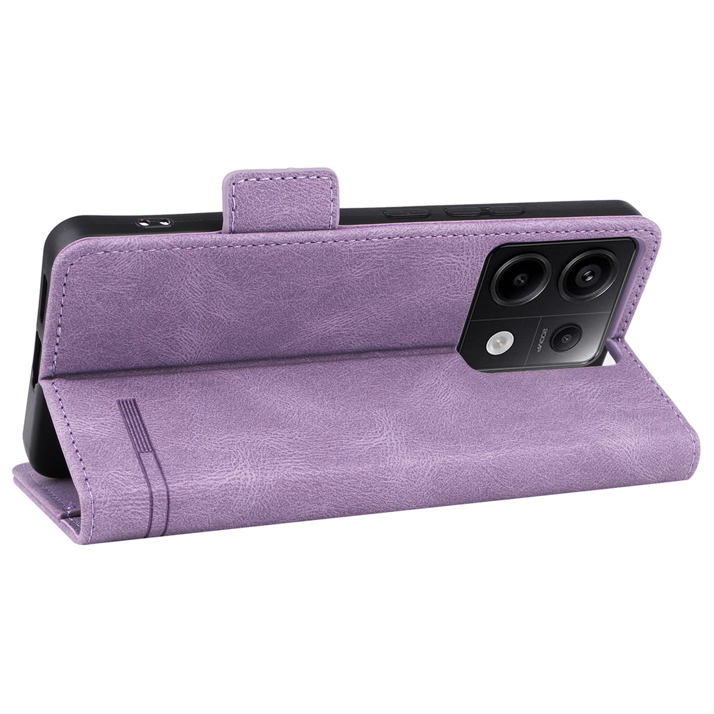 For Xiaomi Redmi Note 13 Pro 5G / Poco X6 5G Wallet Case Hardware Decor Leather Phone Cover - Purple