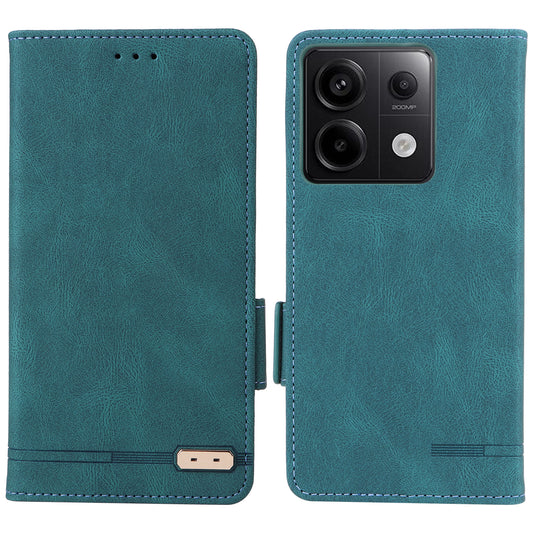 For Xiaomi Redmi Note 13 Pro 5G / Poco X6 5G Wallet Case Hardware Decor Leather Phone Cover - Blue