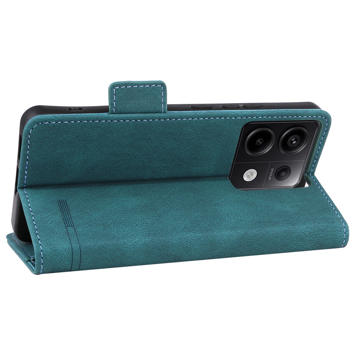 For Xiaomi Redmi Note 13 Pro 5G / Poco X6 5G Wallet Case Hardware Decor Leather Phone Cover - Blue