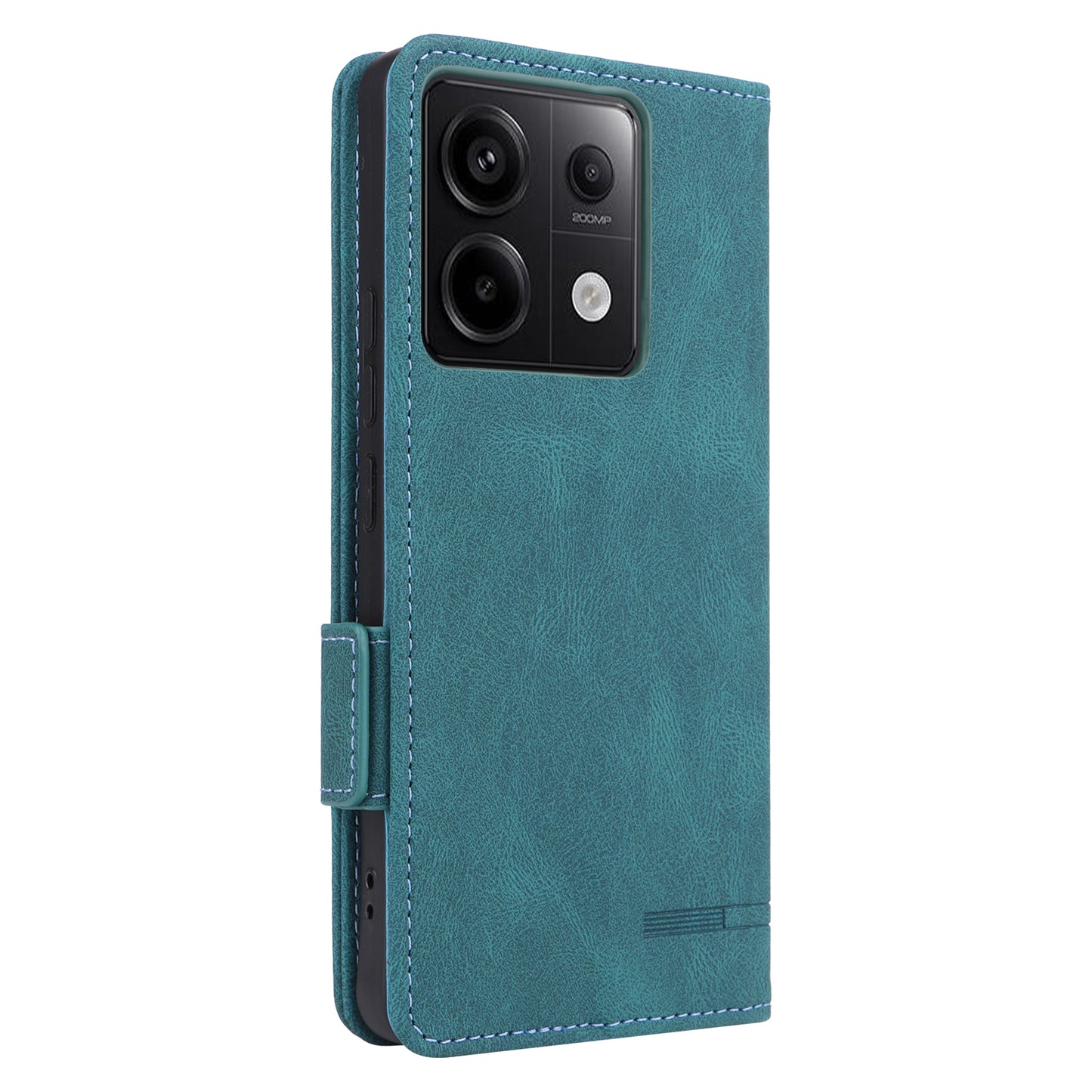 For Xiaomi Redmi Note 13 Pro 5G / Poco X6 5G Wallet Case Hardware Decor Leather Phone Cover - Blue