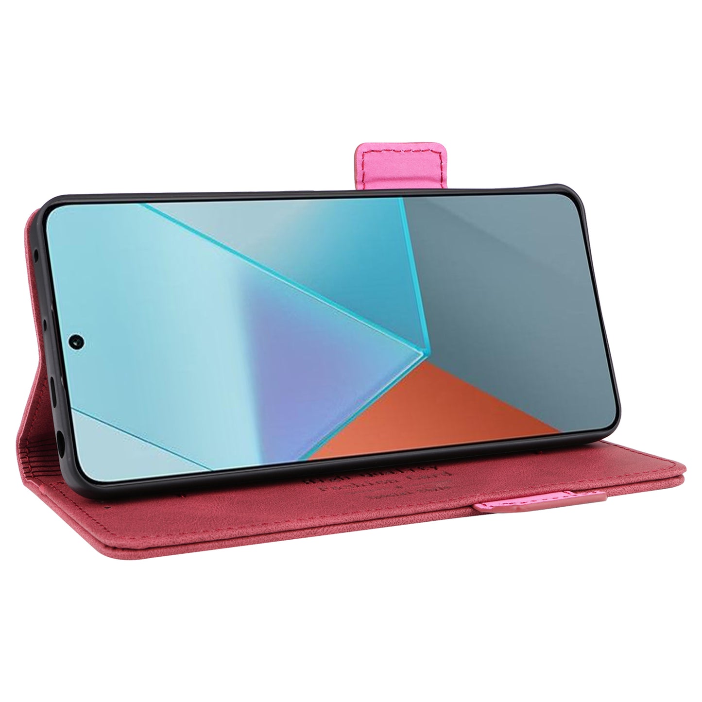 For Xiaomi Redmi Note 13 Pro 5G / Poco X6 5G Wallet Case Hardware Decor Leather Phone Cover - Rose