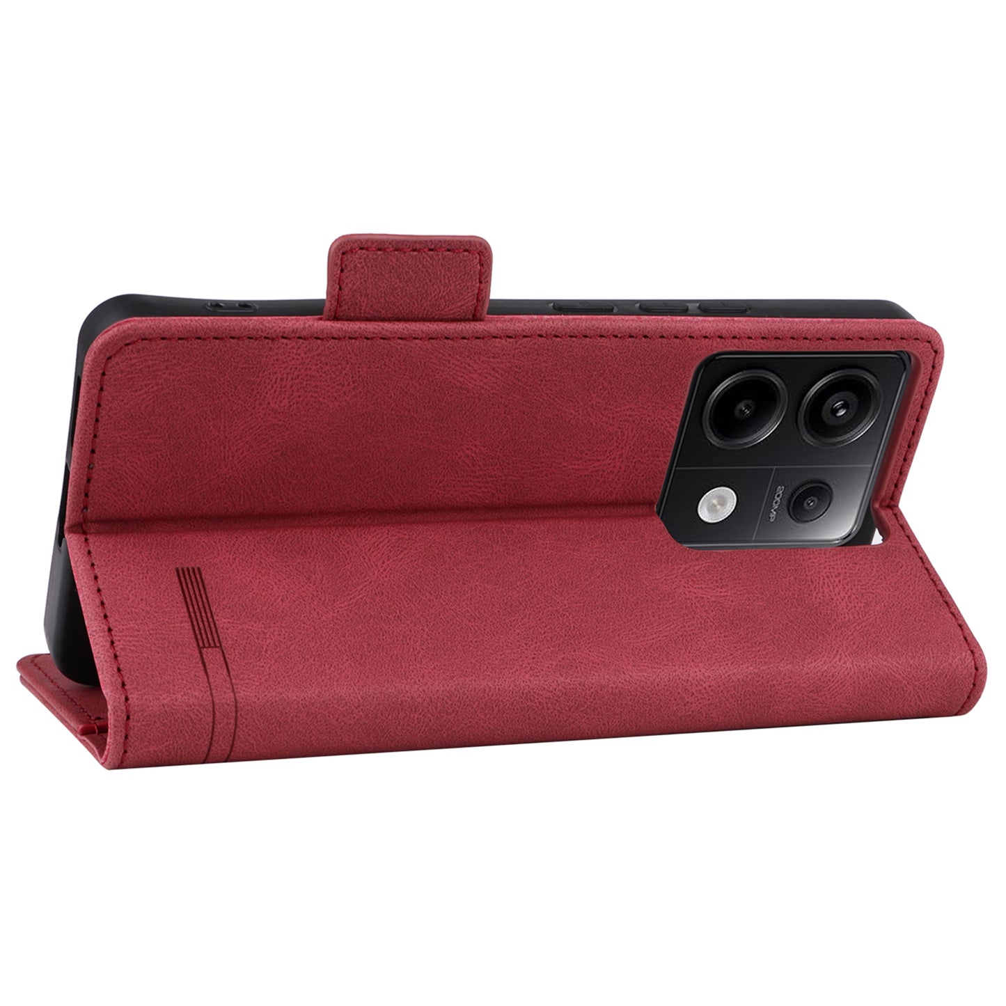 For Xiaomi Redmi Note 13 Pro 5G / Poco X6 5G Wallet Case Hardware Decor Leather Phone Cover - Rose