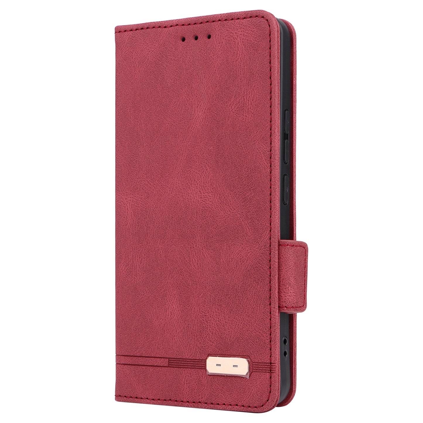 For Xiaomi Redmi Note 13 Pro 5G / Poco X6 5G Wallet Case Hardware Decor Leather Phone Cover - Rose