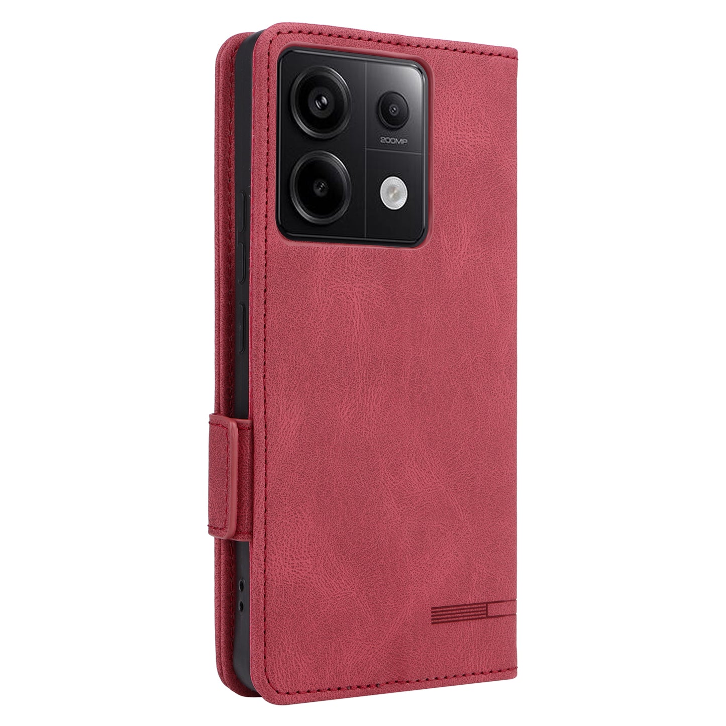 For Xiaomi Redmi Note 13 Pro 5G / Poco X6 5G Wallet Case Hardware Decor Leather Phone Cover - Rose