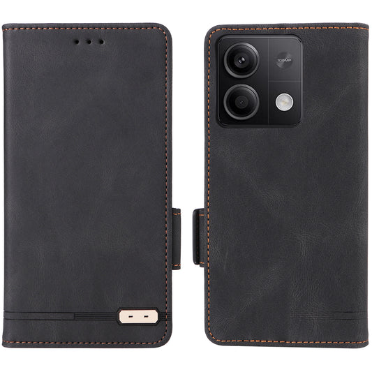 For Xiaomi Redmi Note 13 5G / Note 13 5G (China) Case Wallet PU Leather Flip Phone Cover - Black