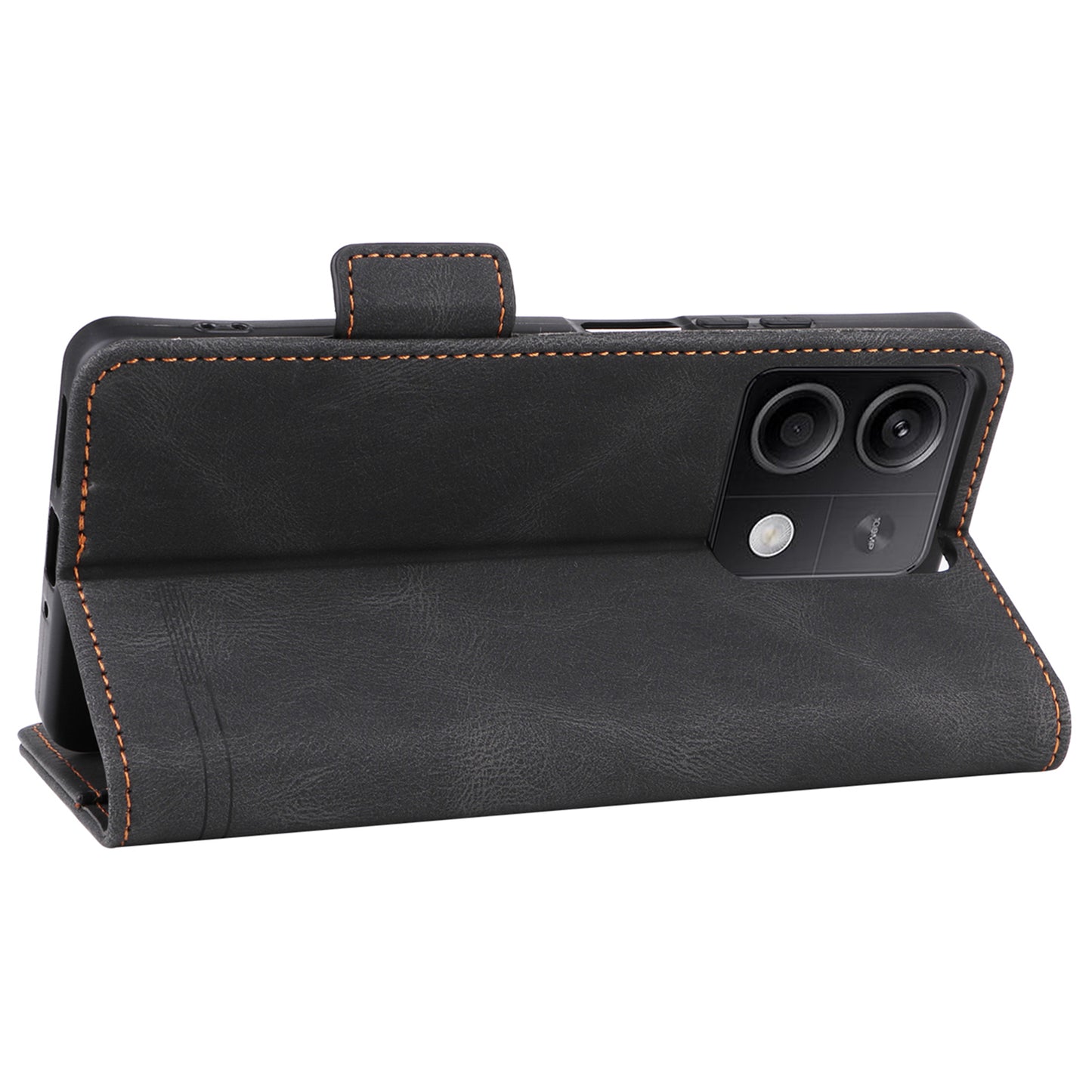 For Xiaomi Redmi Note 13 5G / Note 13 5G (China) Case Wallet PU Leather Flip Phone Cover - Black