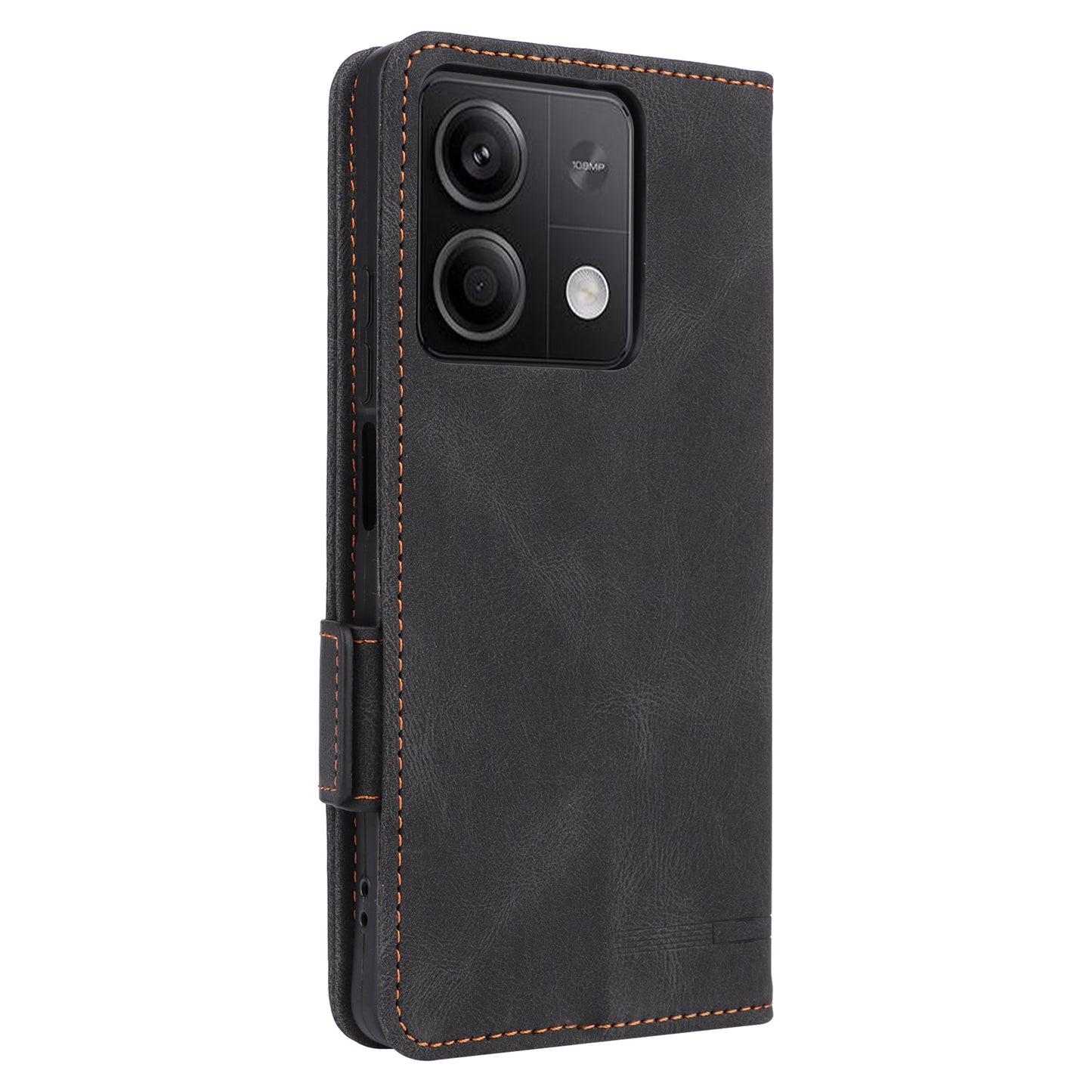 For Xiaomi Redmi Note 13 5G / Note 13 5G (China) Case Wallet PU Leather Flip Phone Cover - Black