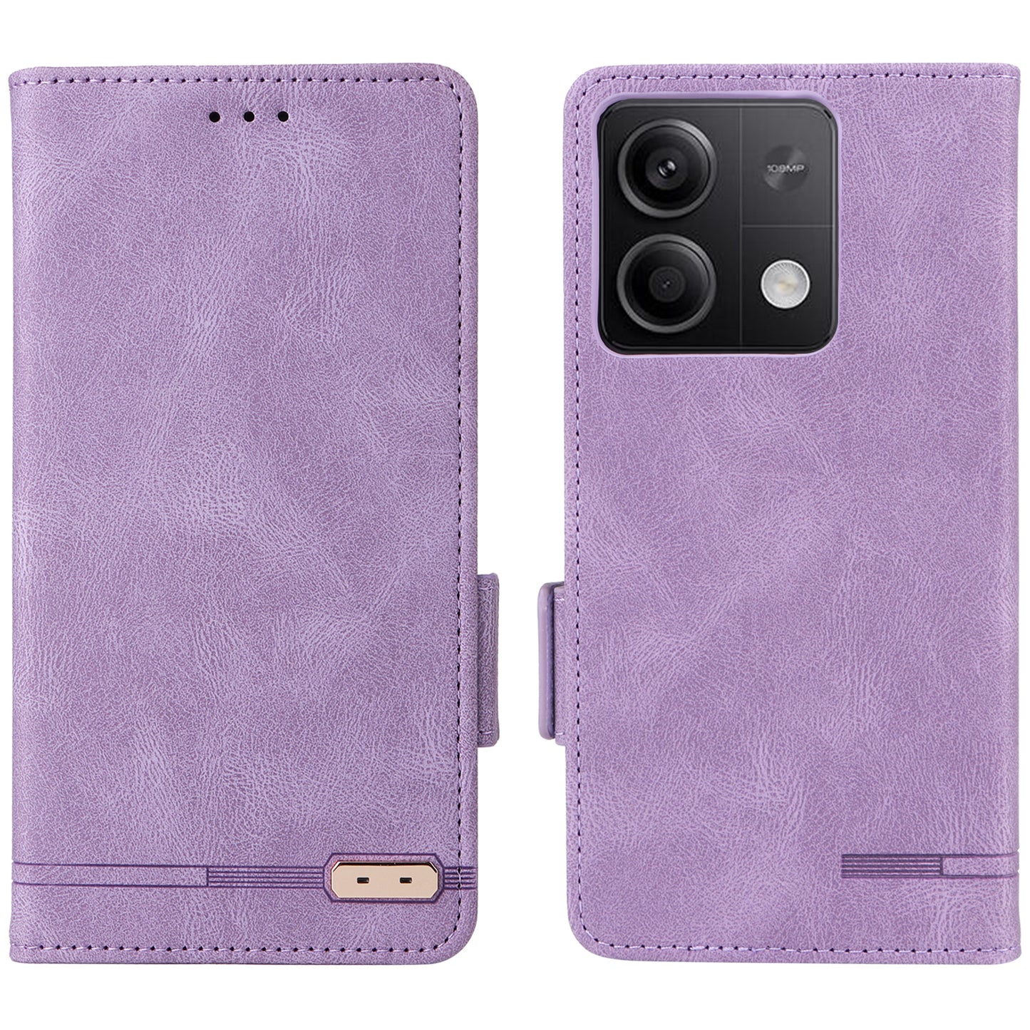 For Xiaomi Redmi Note 13 5G / Note 13 5G (China) Case Wallet PU Leather Flip Phone Cover - Purple
