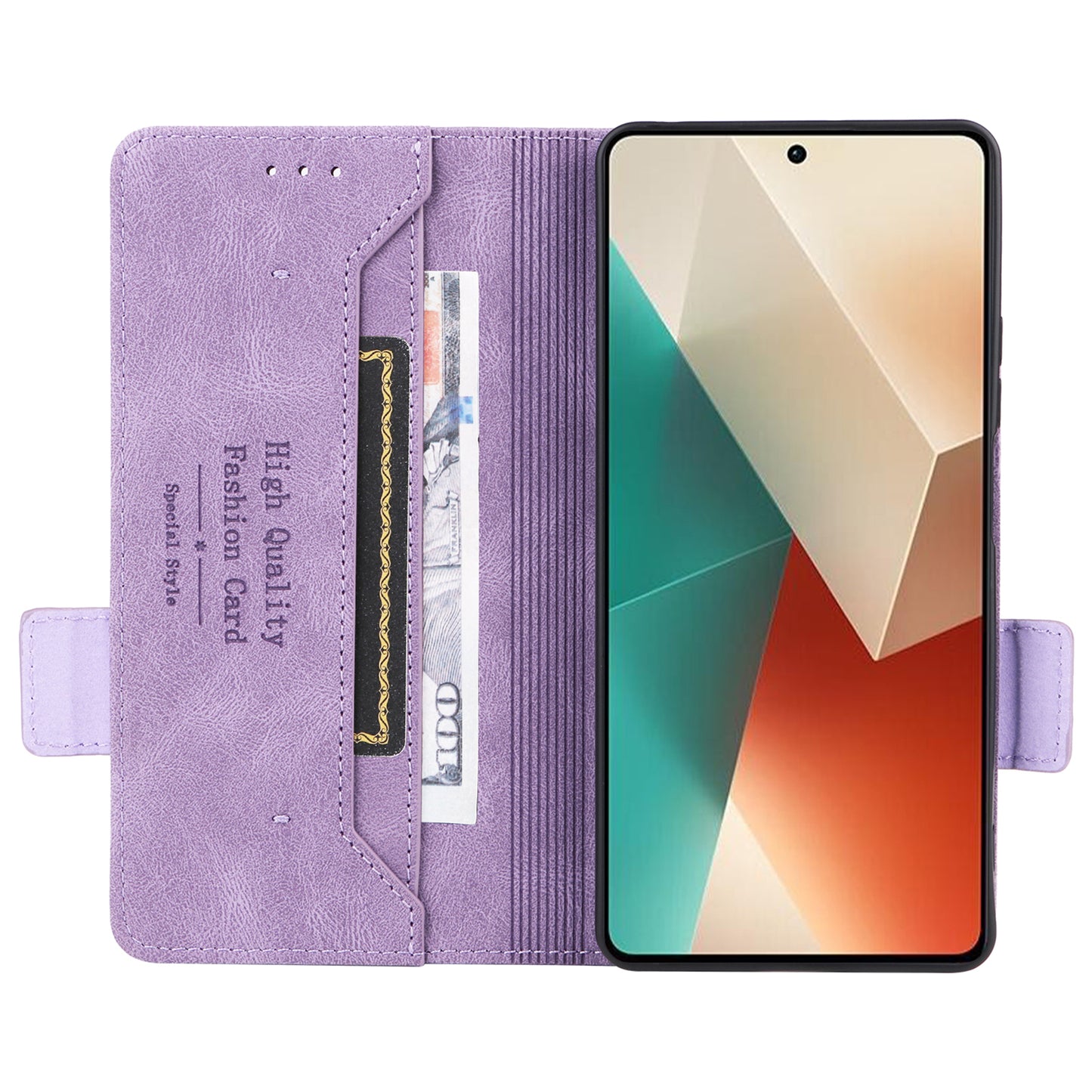 For Xiaomi Redmi Note 13 5G / Note 13 5G (China) Case Wallet PU Leather Flip Phone Cover - Purple