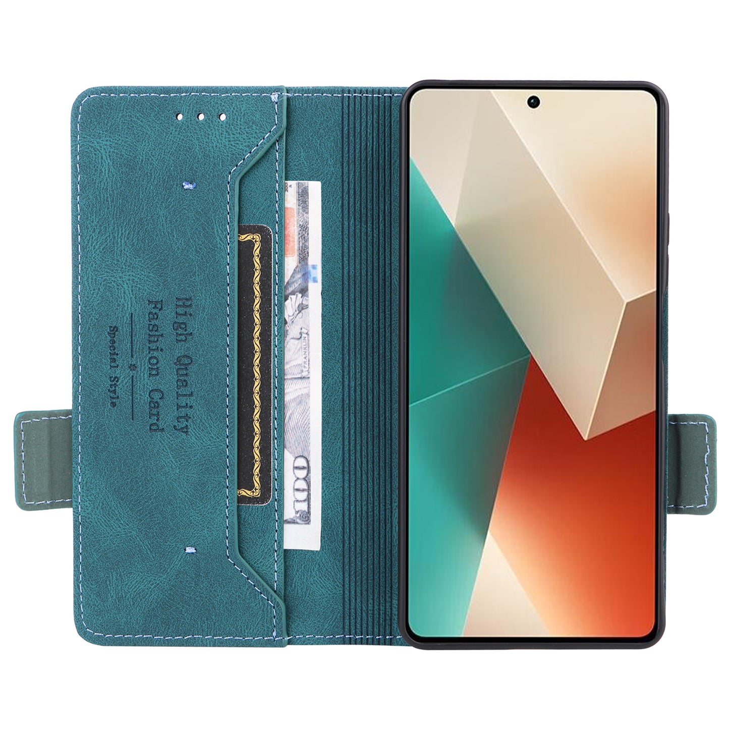 For Xiaomi Redmi Note 13 5G / Note 13 5G (China) Case Wallet PU Leather Flip Phone Cover - Blue