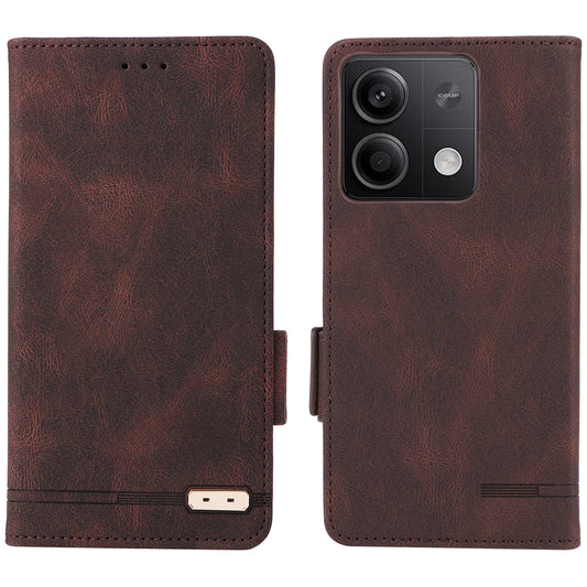 For Xiaomi Redmi Note 13 5G / Note 13 5G (China) Case Wallet PU Leather Flip Phone Cover - Coffee