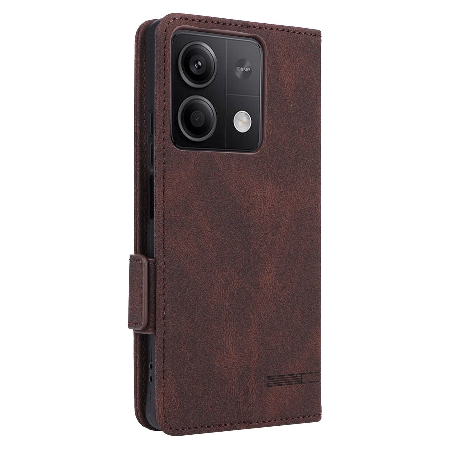 For Xiaomi Redmi Note 13 5G / Note 13 5G (China) Case Wallet PU Leather Flip Phone Cover - Coffee
