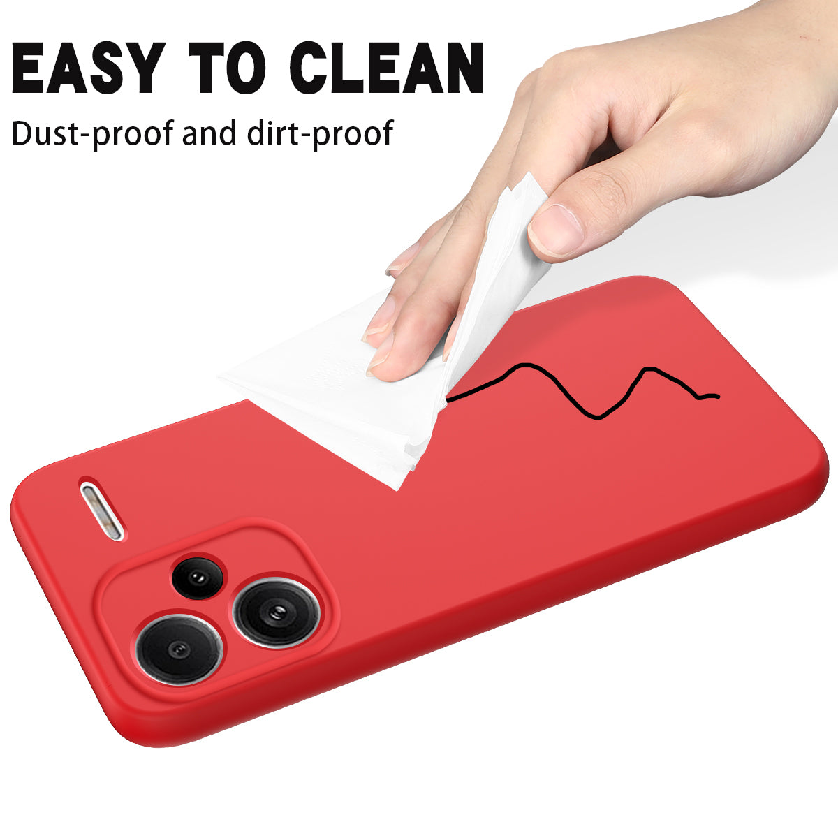 For Xiaomi Redmi Note 13 Pro+ 5G Liquid Silicone Phone Case with Strap Raised Edge - Red