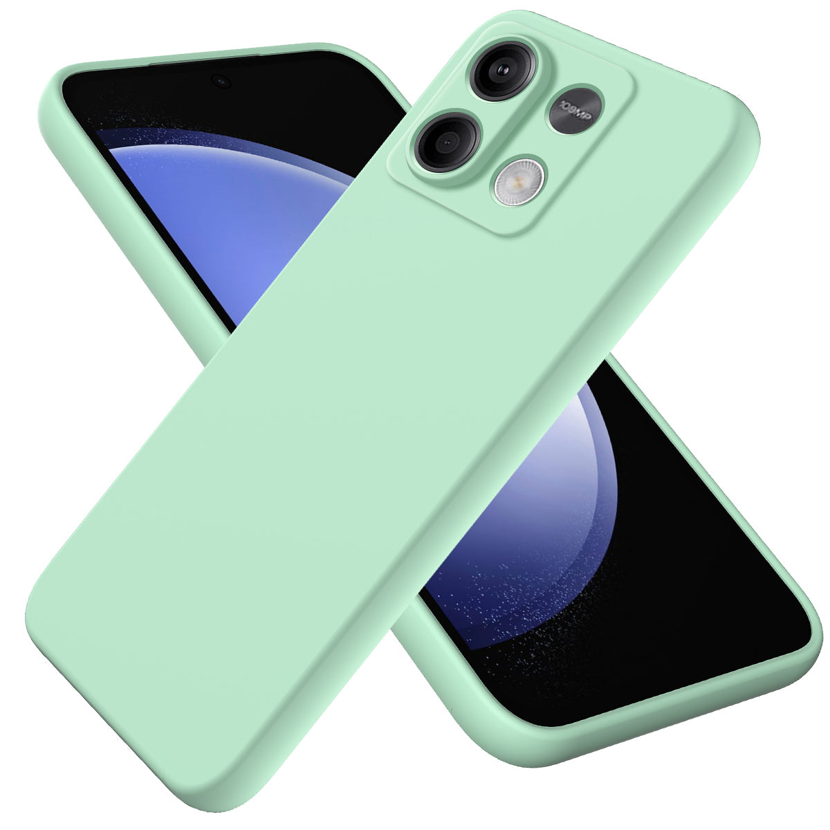 For Xiaomi Redmi Note 13 5G / Note 13 5G (China) Case Liquid Silicone Slim Protective Phone Cover with Strap - Green