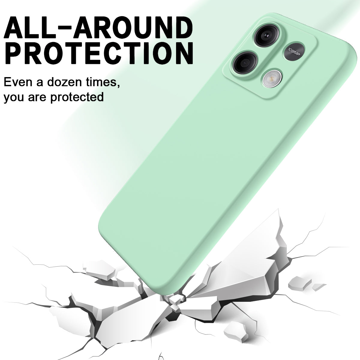 For Xiaomi Redmi Note 13 5G / Note 13 5G (China) Case Liquid Silicone Slim Protective Phone Cover with Strap - Green