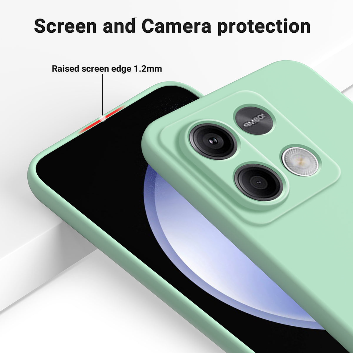 For Xiaomi Redmi Note 13 5G / Note 13 5G (China) Case Liquid Silicone Slim Protective Phone Cover with Strap - Green