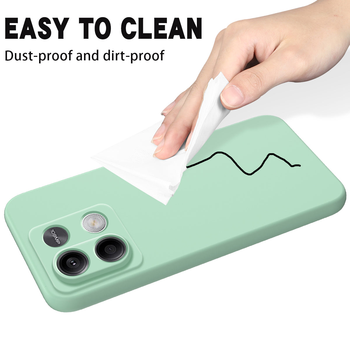 For Xiaomi Redmi Note 13 5G / Note 13 5G (China) Case Liquid Silicone Slim Protective Phone Cover with Strap - Green