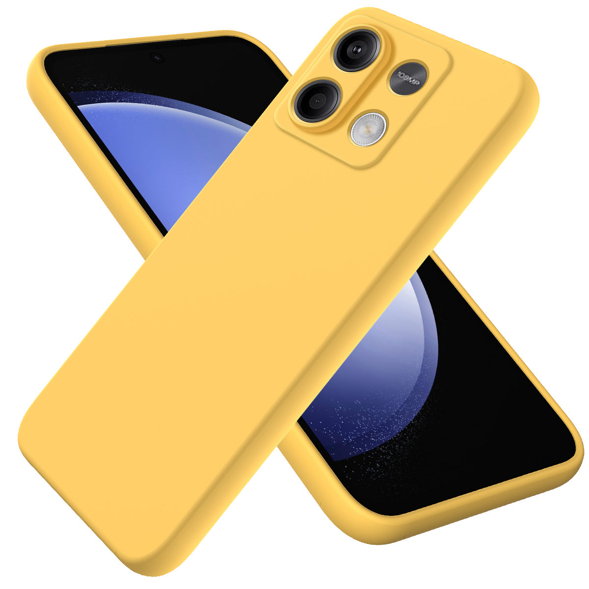 For Xiaomi Redmi Note 13 5G / Note 13 5G (China) Case Liquid Silicone Slim Protective Phone Cover with Strap - Yellow