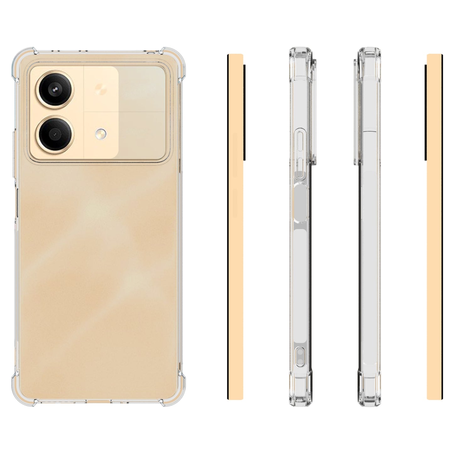 For Xiaomi Redmi Note 13R Pro 5G Clear TPU Case Anti-slip Soft Phone Back Cover