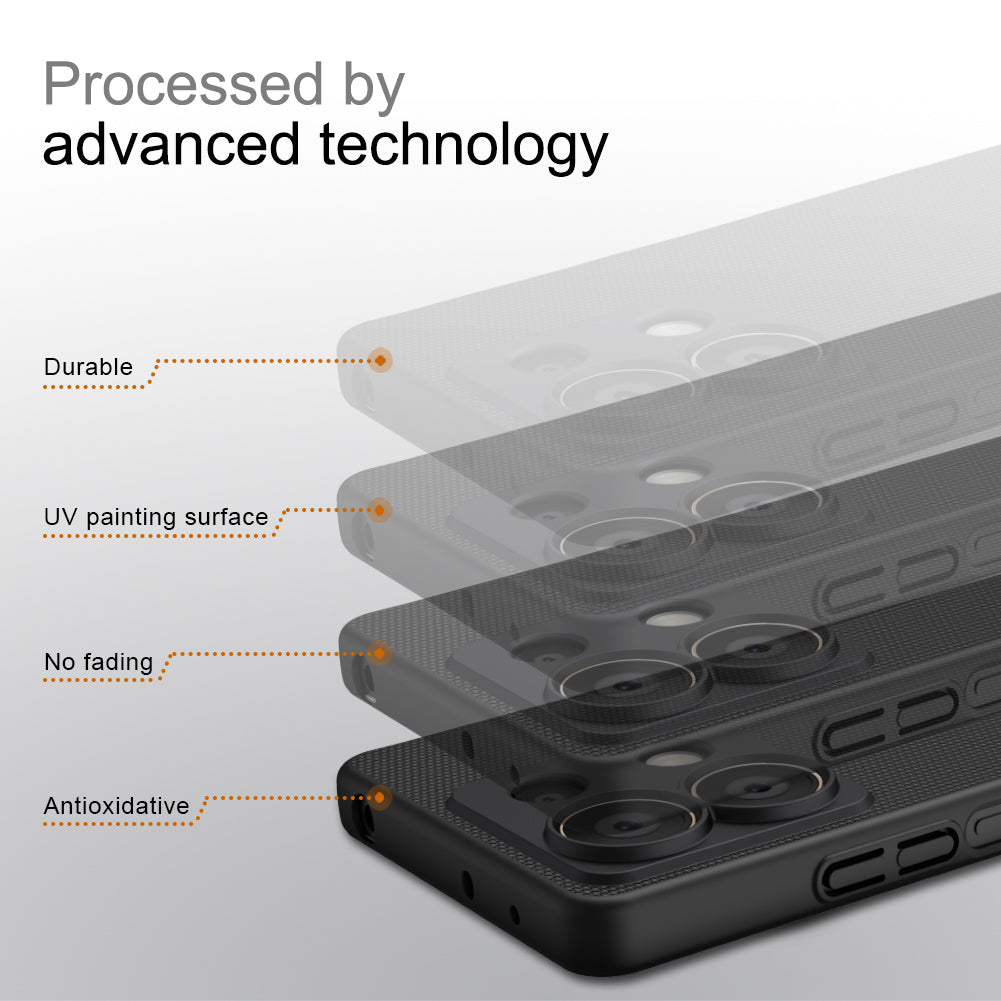 NILLKIN Frosted Shield for Xiaomi Redmi Note 13 5G  /  Note 13 5G (China) Back Case PC Anti-fingerprint Phone Cover - Black - Black