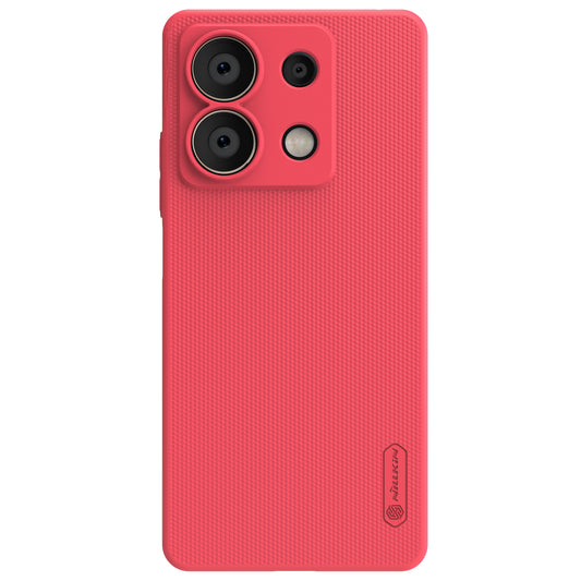NILLKIN Frosted Shield for Xiaomi Redmi Note 13 5G  /  Note 13 5G (China) Back Case PC Anti-fingerprint Phone Cover - Black - Red
