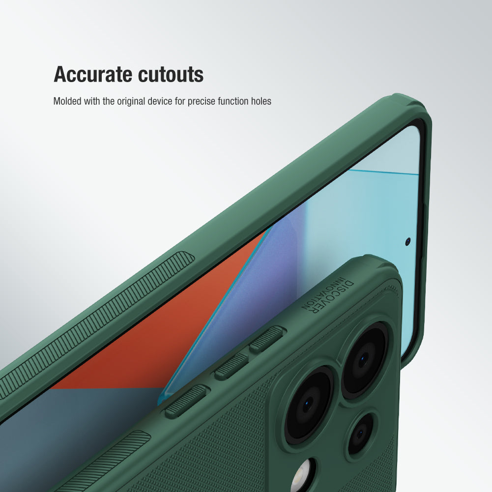 NILLKIN Super Frosted Shield Pro for Xiaomi Redmi Note 13 Pro 5G / Poco X6 5G Back Cover PC+TPU Shockproof Phone Case - Green