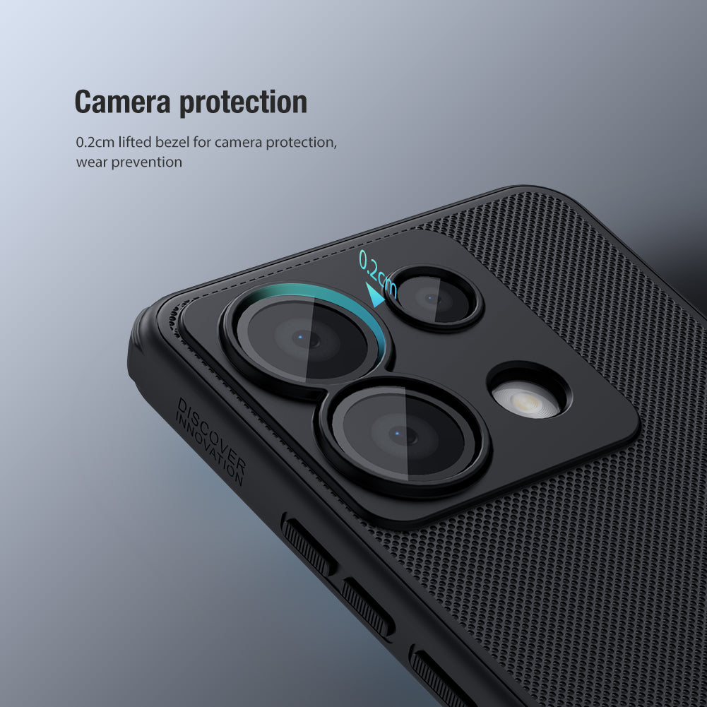 NILLKIN Super Frosted Shield Pro for Xiaomi Redmi Note 13 Pro 5G / Poco X6 5G Back Cover PC+TPU Shockproof Phone Case - Red