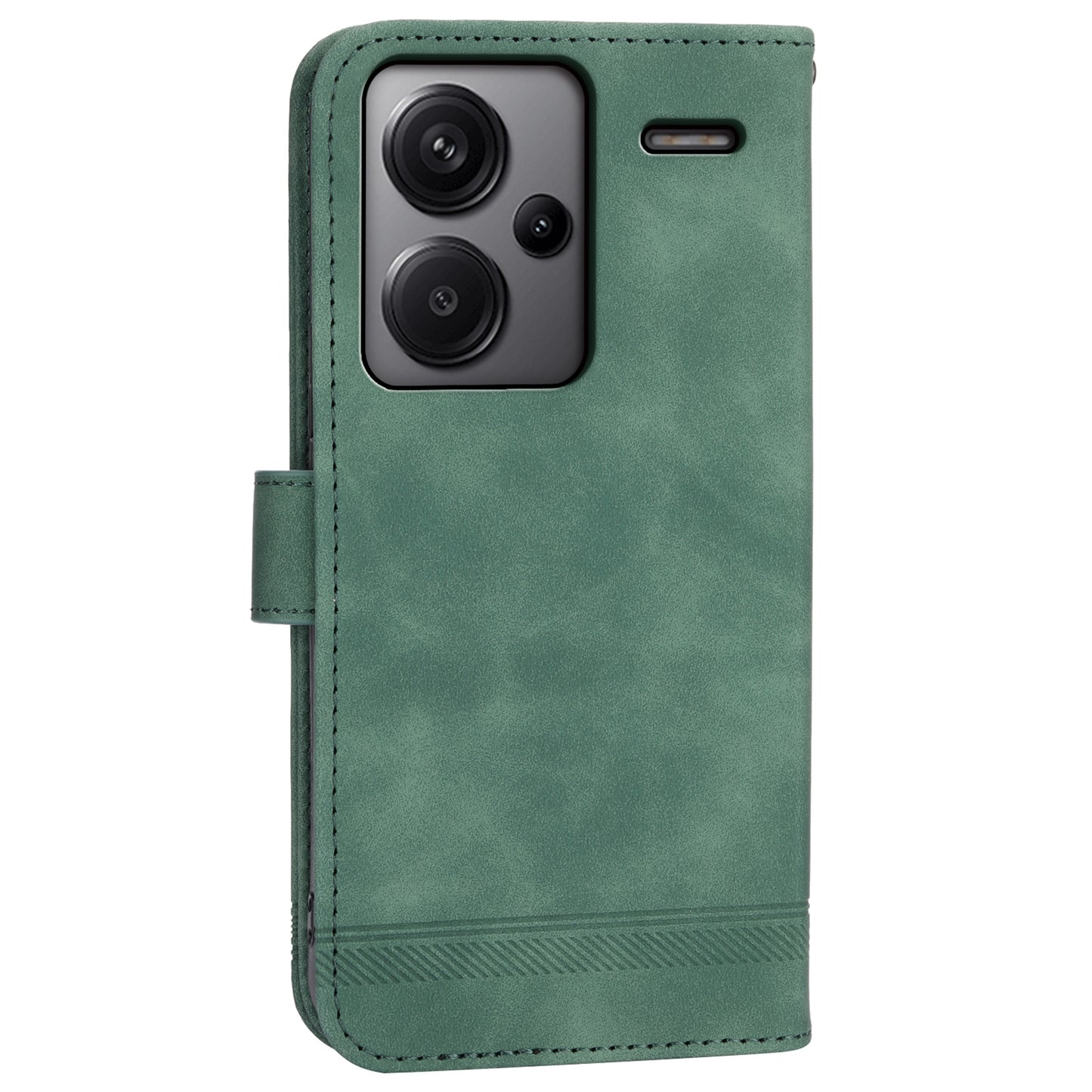 DIERFENG DF-03 for Xiaomi Redmi Note 13 Pro+ 5G Leather Case Phone Wallet Stand - Green