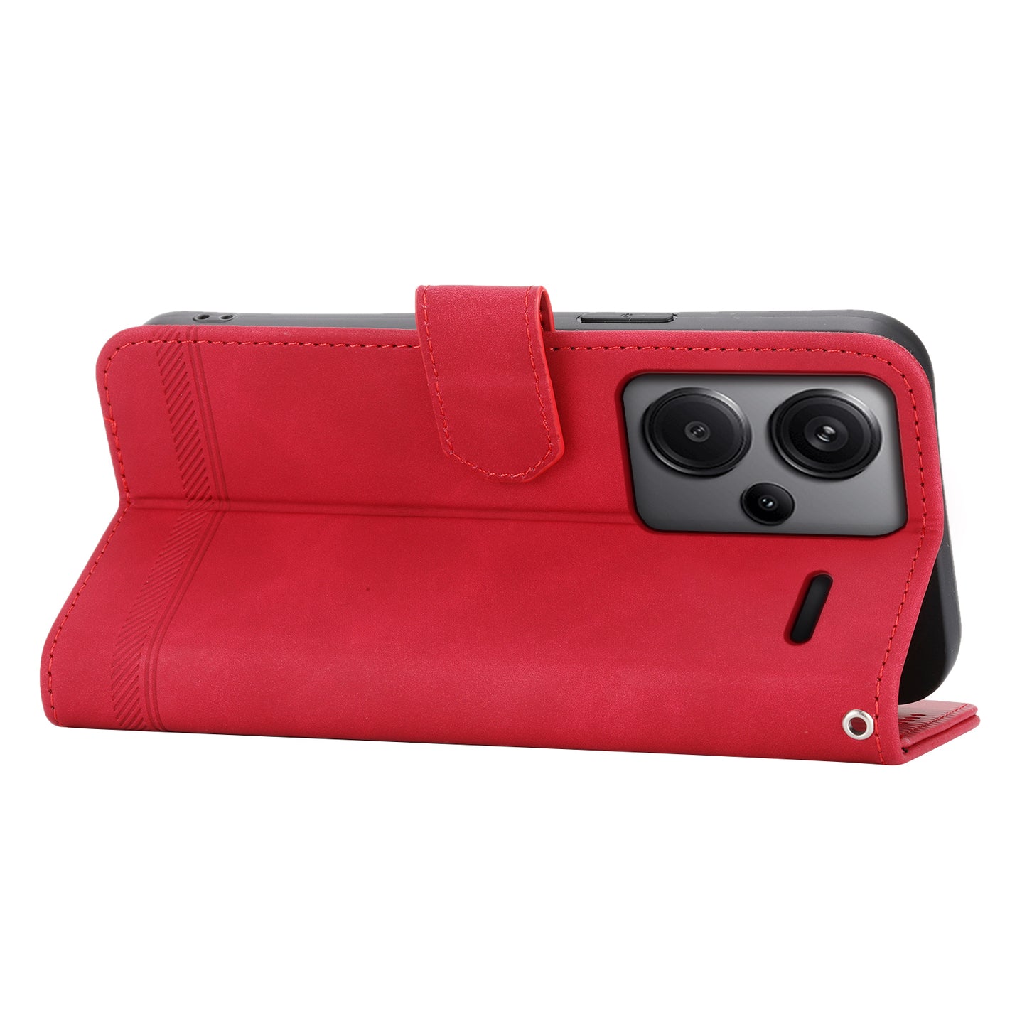 DIERFENG DF-03 for Xiaomi Redmi Note 13 Pro+ 5G Leather Case Phone Wallet Stand - Red