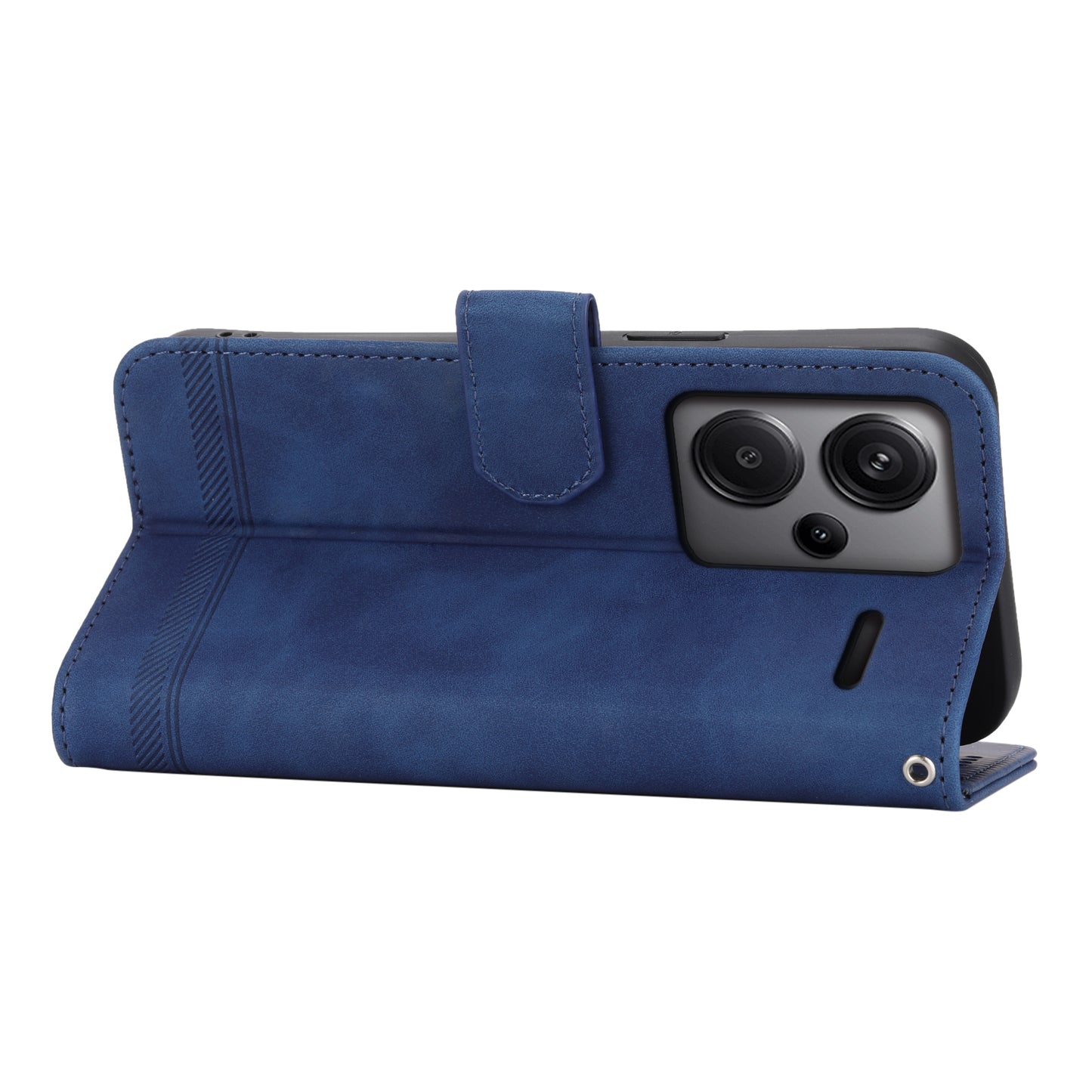DIERFENG DF-03 for Xiaomi Redmi Note 13 Pro+ 5G Leather Case Phone Wallet Stand - Blue