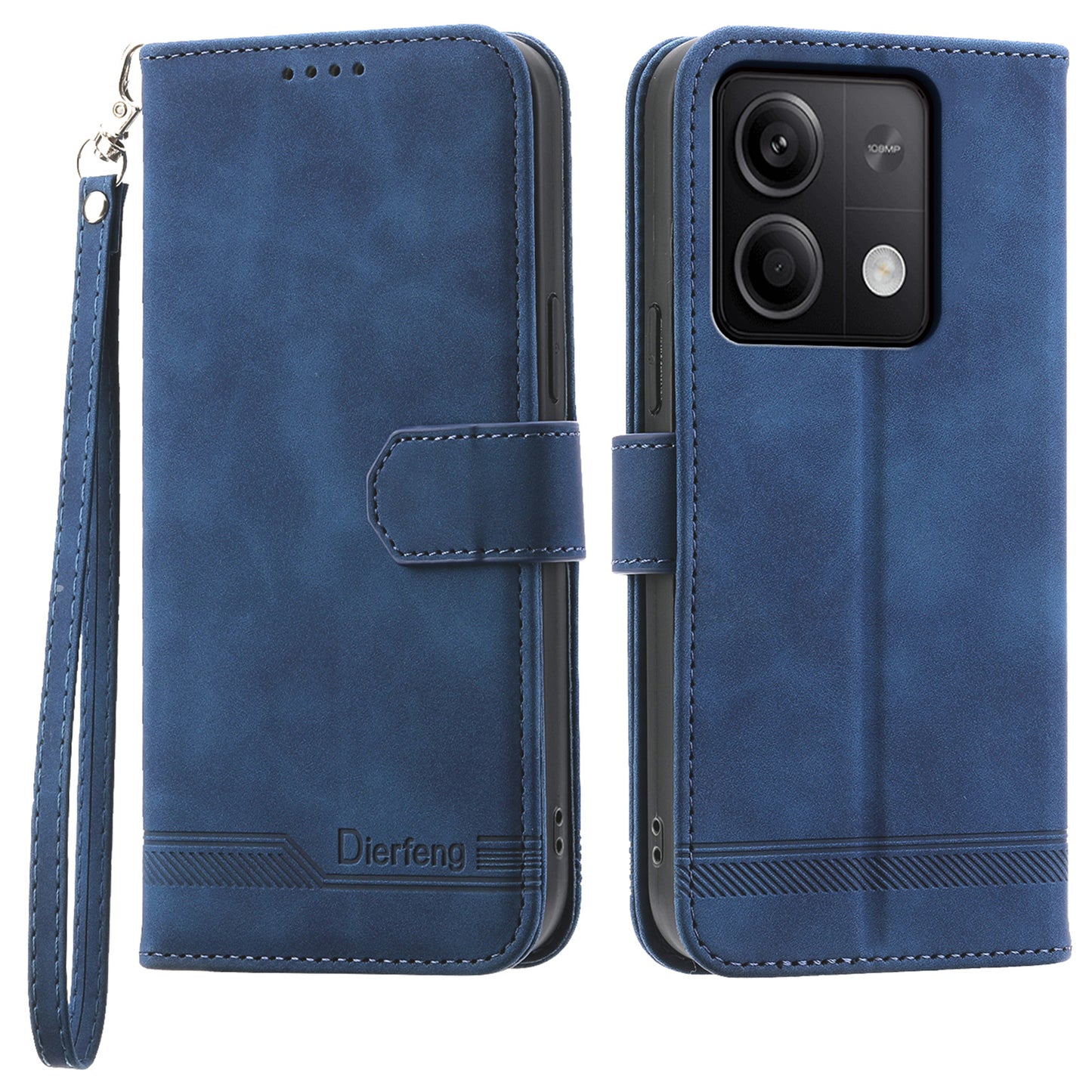 DIERFENG DF-03 for Xiaomi Redmi Note 13 5G / Note 13 5G (China) Case Wallet Leather Cover - Blue