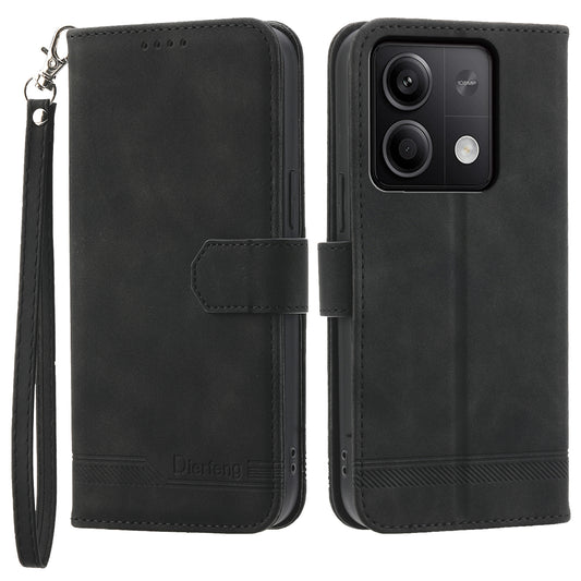 DIERFENG DF-03 for Xiaomi Redmi Note 13 5G / Note 13 5G (China) Case Wallet Leather Cover - Black