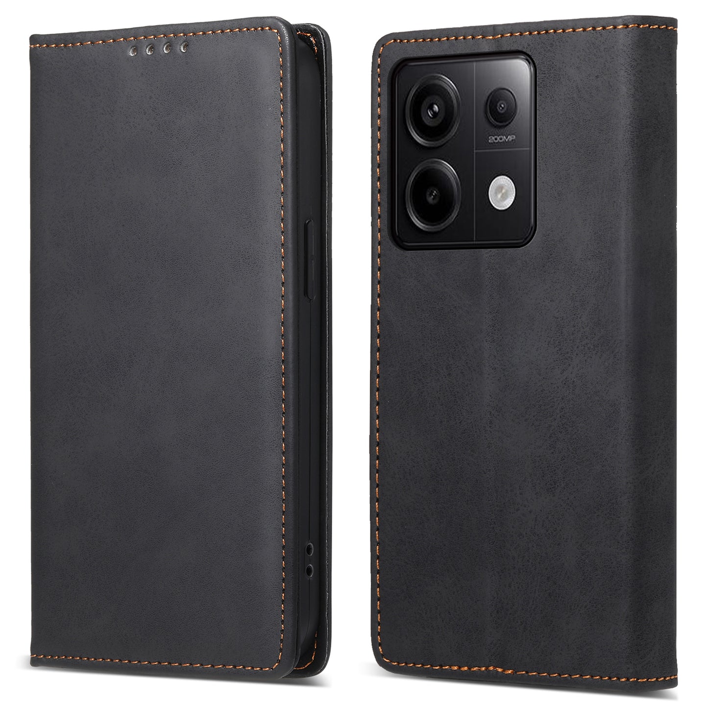 DF-05 For Xiaomi Redmi Note 13 Pro 5G / Poco X6 5G Case RFID Blocking Phone Cover Wallet - Black