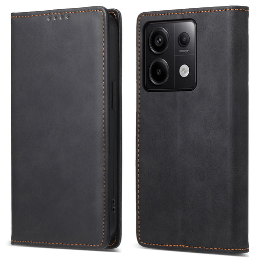 DF-05 For Xiaomi Redmi Note 13 Pro 5G / Poco X6 5G Case RFID Blocking Phone Cover Wallet - Black
