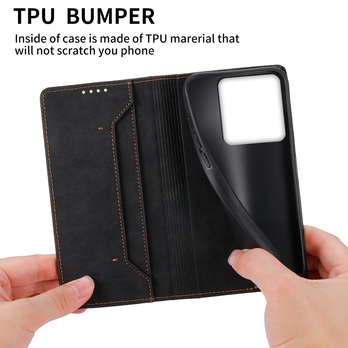 DF-05 For Xiaomi Redmi Note 13 Pro 5G / Poco X6 5G Case RFID Blocking Phone Cover Wallet - Black