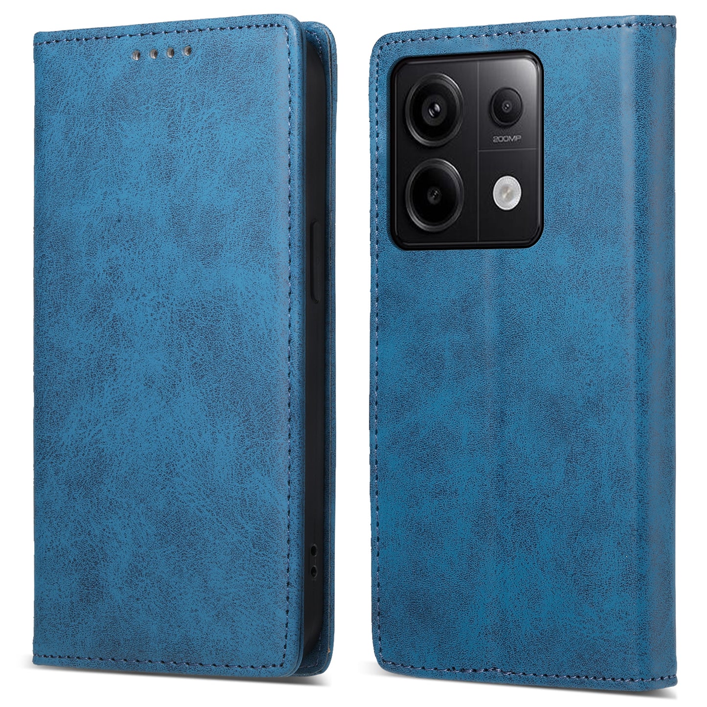 DF-05 For Xiaomi Redmi Note 13 Pro 5G / Poco X6 5G Case RFID Blocking Phone Cover Wallet - Blue
