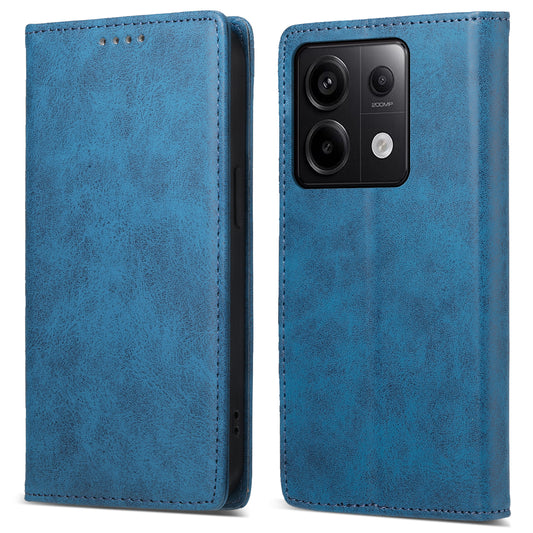 DF-05 For Xiaomi Redmi Note 13 Pro 5G / Poco X6 5G Case RFID Blocking Phone Cover Wallet - Blue