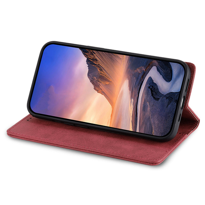 DF-05 For Xiaomi Redmi Note 13 Pro 5G / Poco X6 5G Case RFID Blocking Phone Cover Wallet - Red