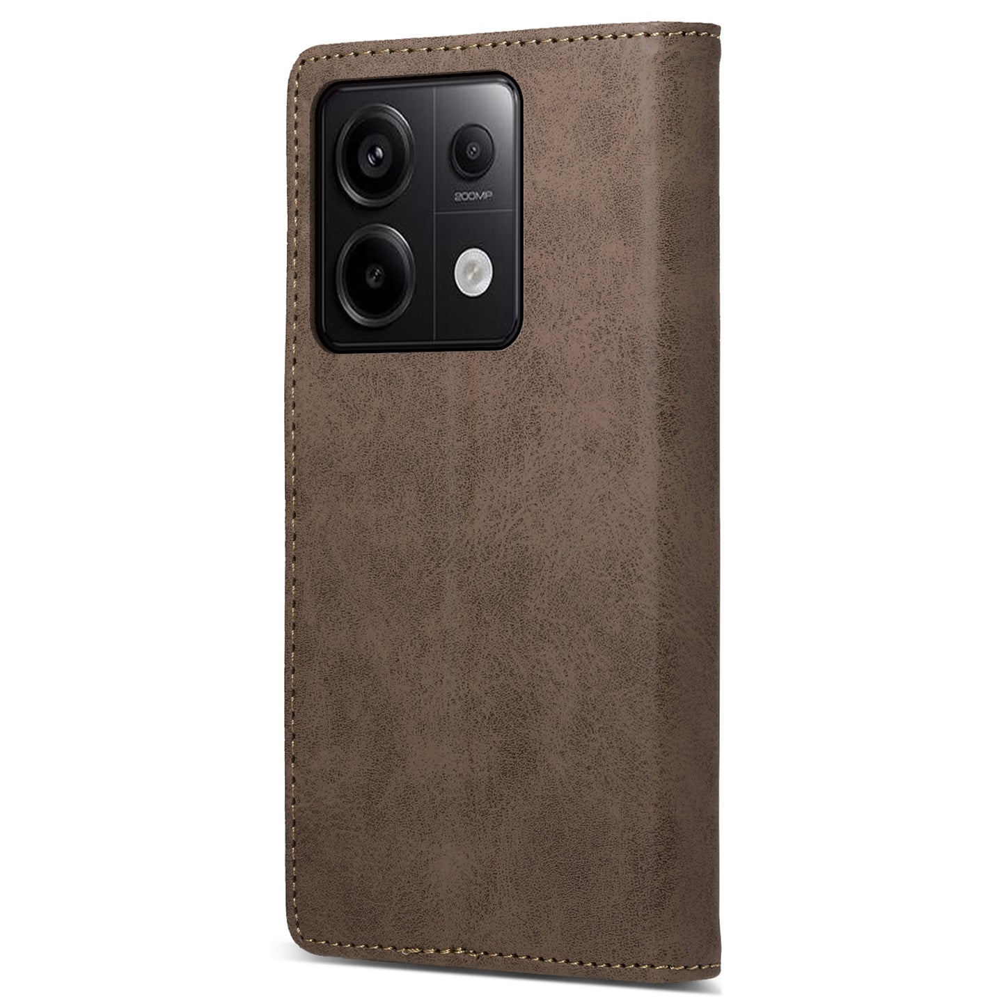 DF-05 For Xiaomi Redmi Note 13 Pro 5G / Poco X6 5G Case RFID Blocking Phone Cover Wallet - Brown