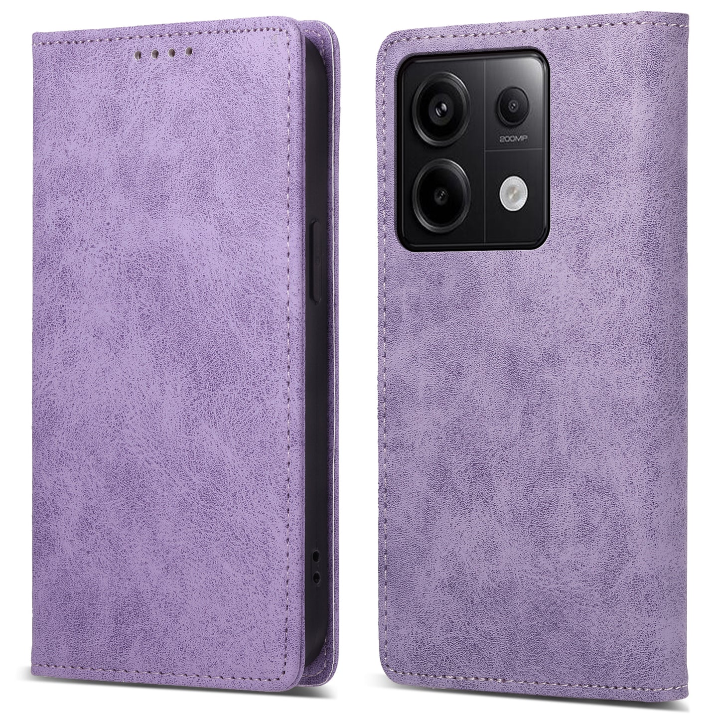 DF-05 For Xiaomi Redmi Note 13 Pro 5G / Poco X6 5G Case RFID Blocking Phone Cover Wallet - Purple