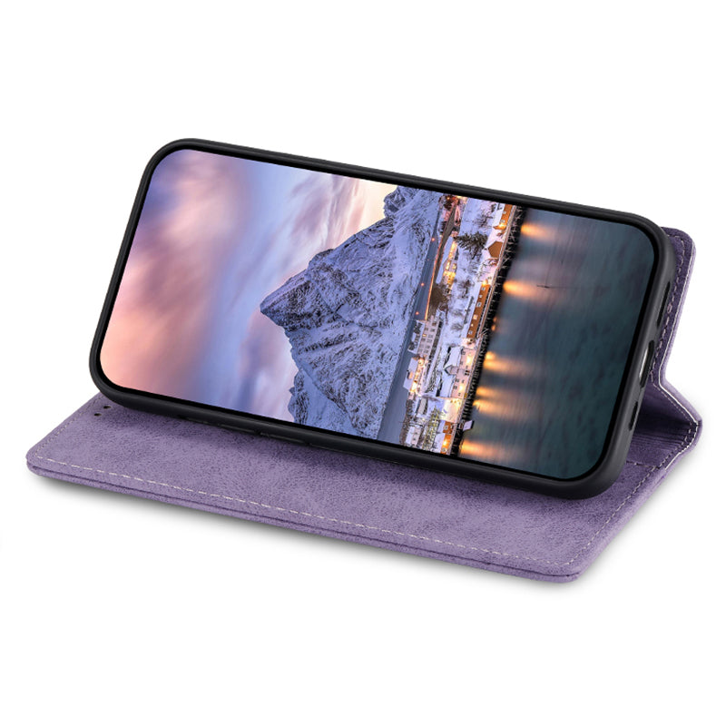 DF-05 For Xiaomi Redmi Note 13 Pro 5G / Poco X6 5G Case RFID Blocking Phone Cover Wallet - Purple
