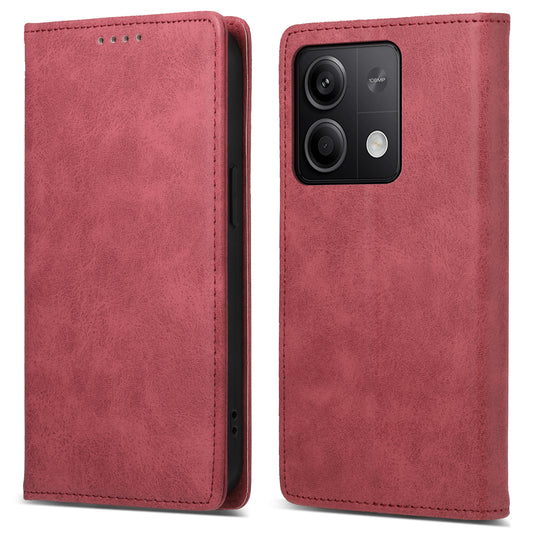 DF-05 For Xiaomi Redmi Note 13 5G / Note 13 5G (China) Case Wallet Phone Cover Magnetic Closing - Red