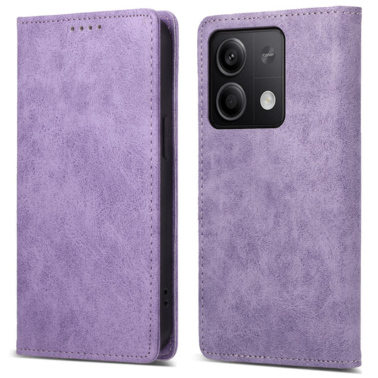 DF-05 For Xiaomi Redmi Note 13 5G / Note 13 5G (China) Case Wallet Phone Cover Magnetic Closing - Purple