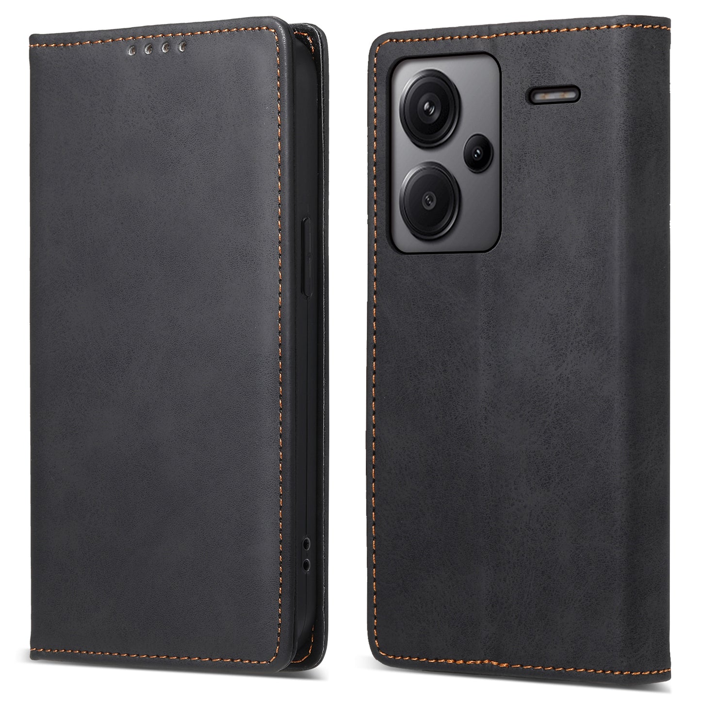 DF-05 For Xiaomi Redmi Note 13 Pro+ 5G Leather Case RFID Blocking Wallet Cover - Black