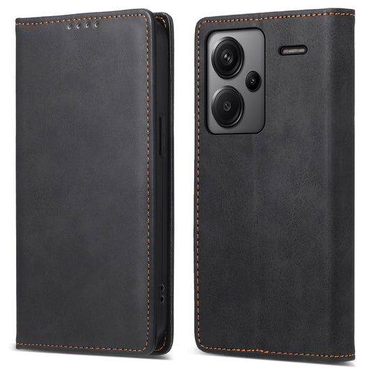 DF-05 For Xiaomi Redmi Note 13 Pro+ 5G Leather Case RFID Blocking Wallet Cover - Black